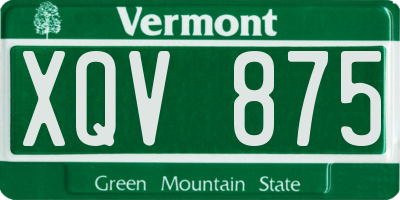 VT license plate XQV875