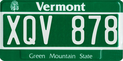 VT license plate XQV878
