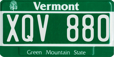 VT license plate XQV880