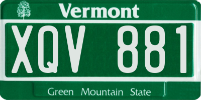 VT license plate XQV881