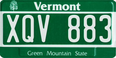 VT license plate XQV883