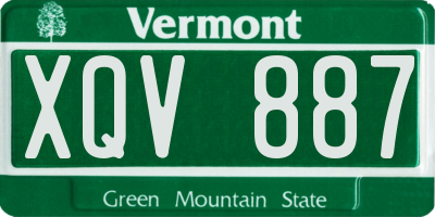 VT license plate XQV887