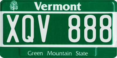 VT license plate XQV888