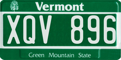 VT license plate XQV896