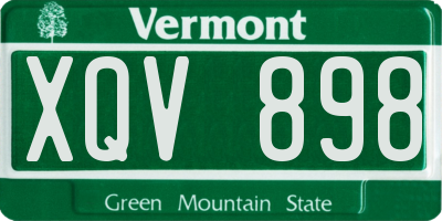 VT license plate XQV898