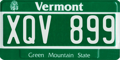 VT license plate XQV899