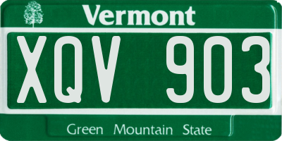 VT license plate XQV903