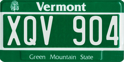 VT license plate XQV904
