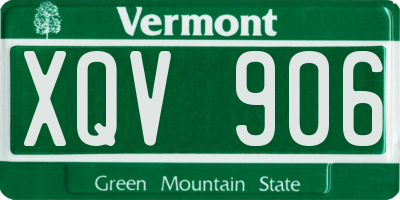 VT license plate XQV906