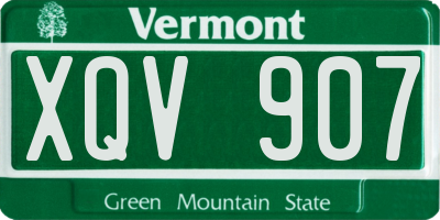 VT license plate XQV907