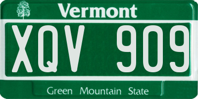VT license plate XQV909