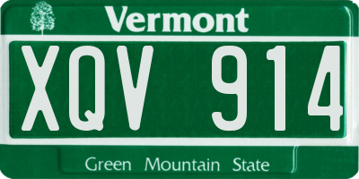 VT license plate XQV914