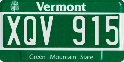 VT license plate XQV915