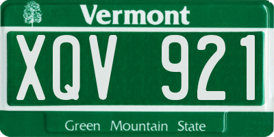 VT license plate XQV921