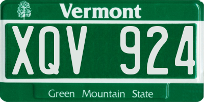 VT license plate XQV924