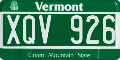 VT license plate XQV926