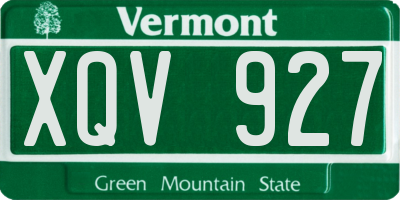 VT license plate XQV927