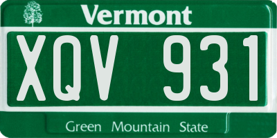 VT license plate XQV931