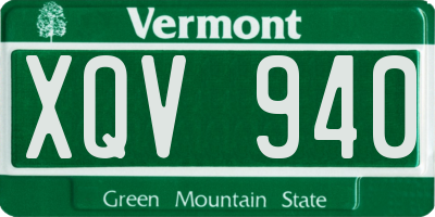 VT license plate XQV940