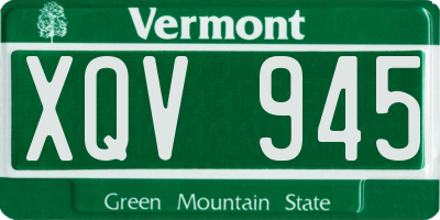 VT license plate XQV945