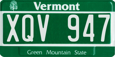 VT license plate XQV947