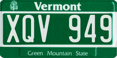 VT license plate XQV949
