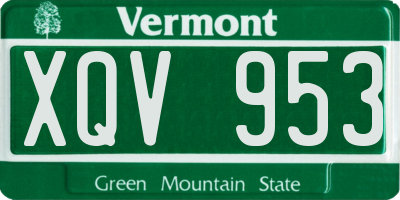 VT license plate XQV953