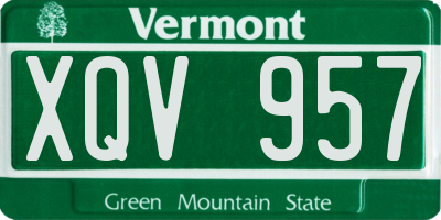 VT license plate XQV957