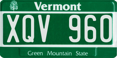 VT license plate XQV960