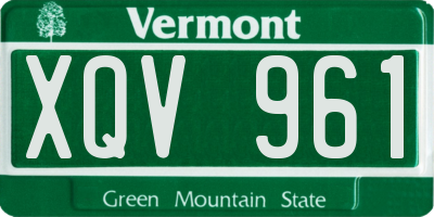 VT license plate XQV961