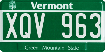 VT license plate XQV963