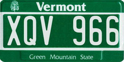 VT license plate XQV966
