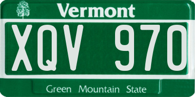 VT license plate XQV970