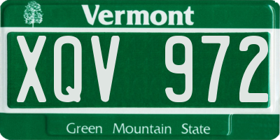 VT license plate XQV972