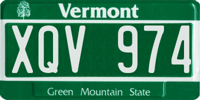 VT license plate XQV974