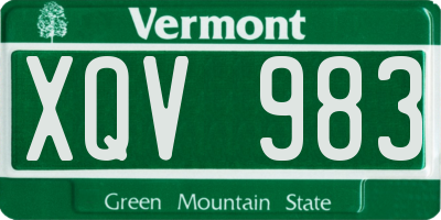 VT license plate XQV983