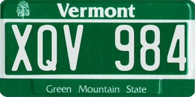 VT license plate XQV984