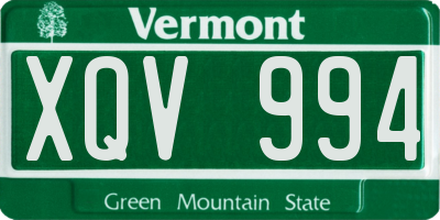 VT license plate XQV994