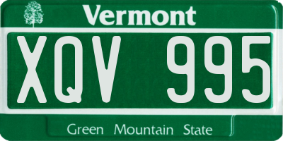 VT license plate XQV995