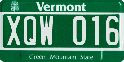 VT license plate XQW016