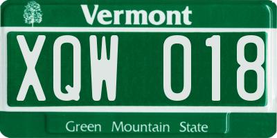 VT license plate XQW018