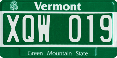 VT license plate XQW019
