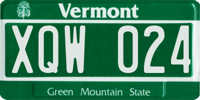 VT license plate XQW024