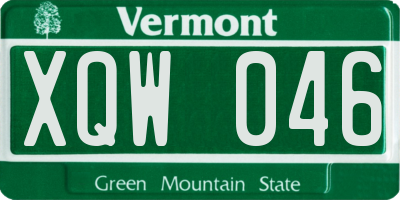 VT license plate XQW046