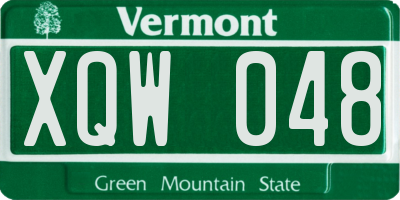 VT license plate XQW048