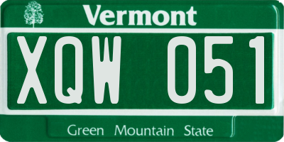 VT license plate XQW051