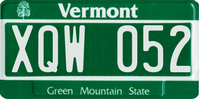 VT license plate XQW052