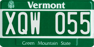 VT license plate XQW055