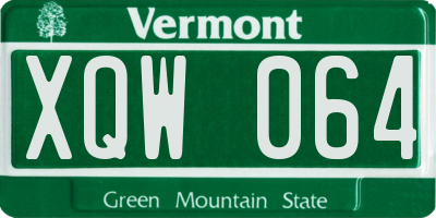 VT license plate XQW064