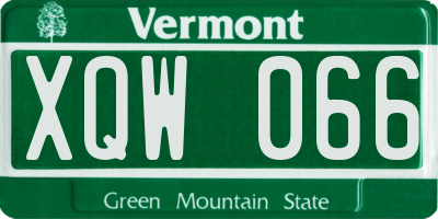 VT license plate XQW066